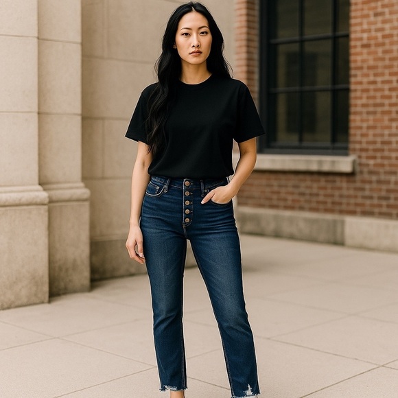 Kancan Junior Jeans SZ 22 Blue Ultra High Rise Ankle Skinny Stretch Button Fly - Picture 1 of 7